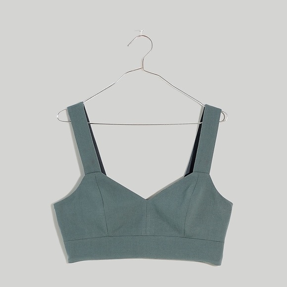 *NWT* Madewell / Sweetheart Neck Button Back Bralette Top / Architect Green / 16 - Picture 5 of 7